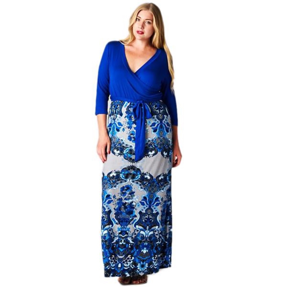 Plus Size Multi-Colored Maxi Dress